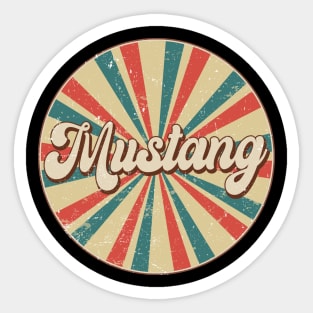 Circle Design Mustang Proud Name Birthday Anime Sticker